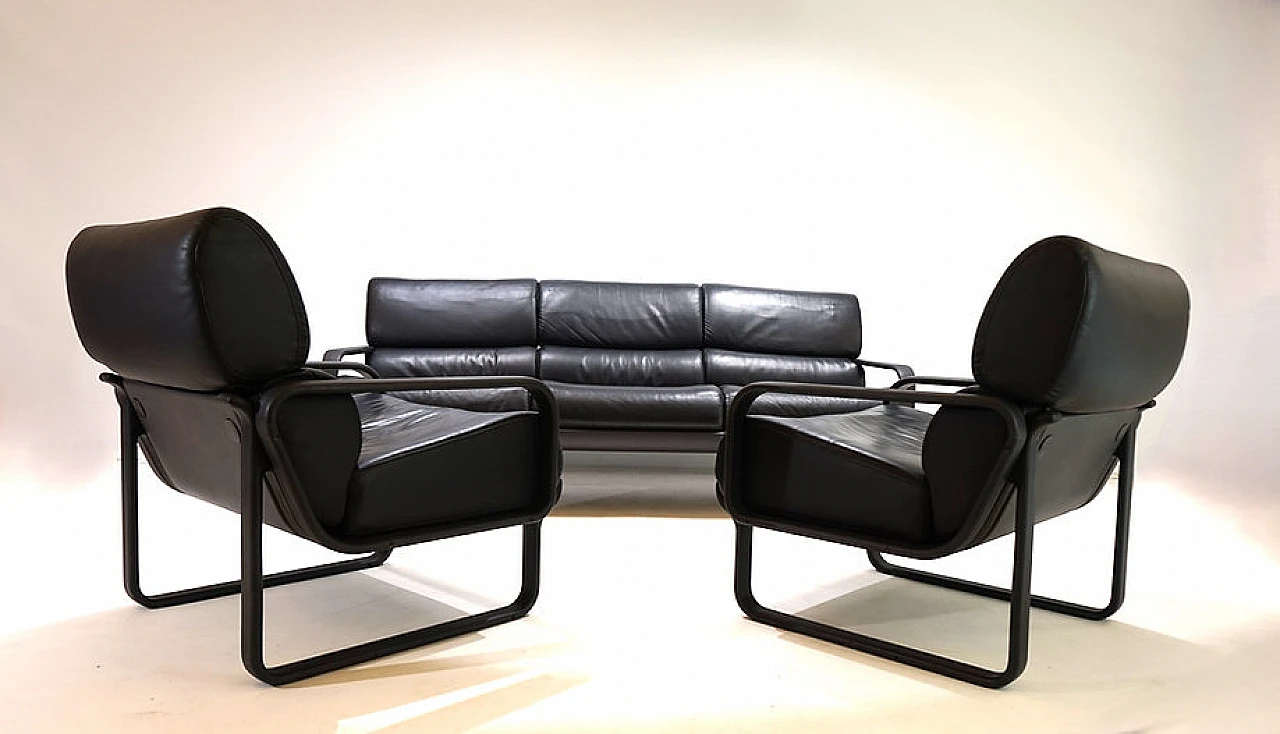 Lobbytop sofa and pair of armchairs by Otto Zapf for Drabert, 1979 13