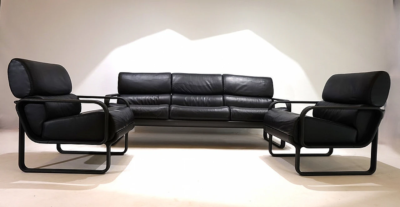 Lobbytop sofa and pair of armchairs by Otto Zapf for Drabert, 1979 14