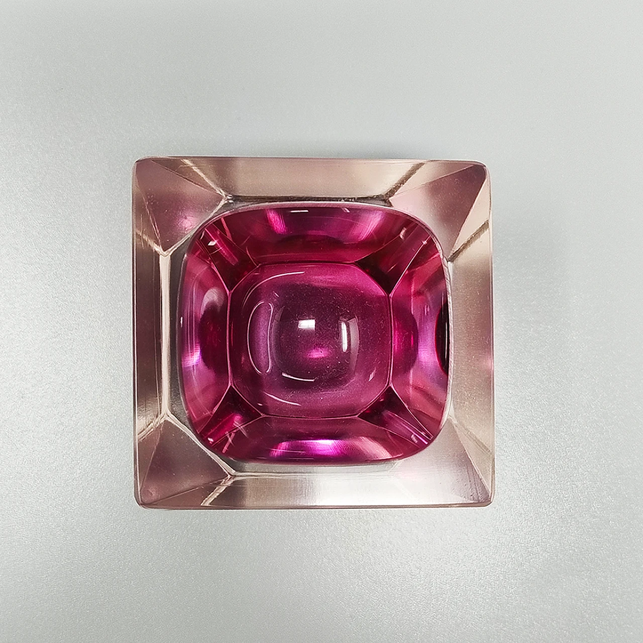 Murano Pink and Blue Ashtray by Flavio Poli, 1960s 5