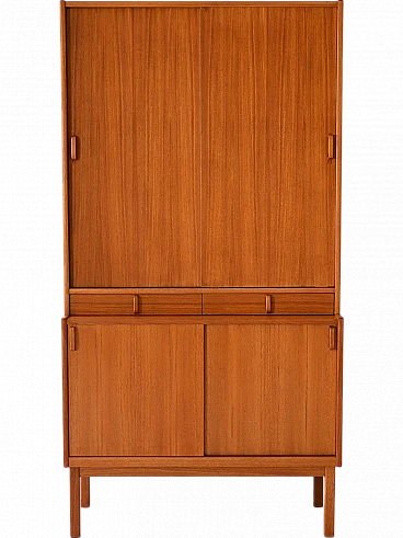 Teak sideboard with curved wooden handles by Bodafors, 1960s