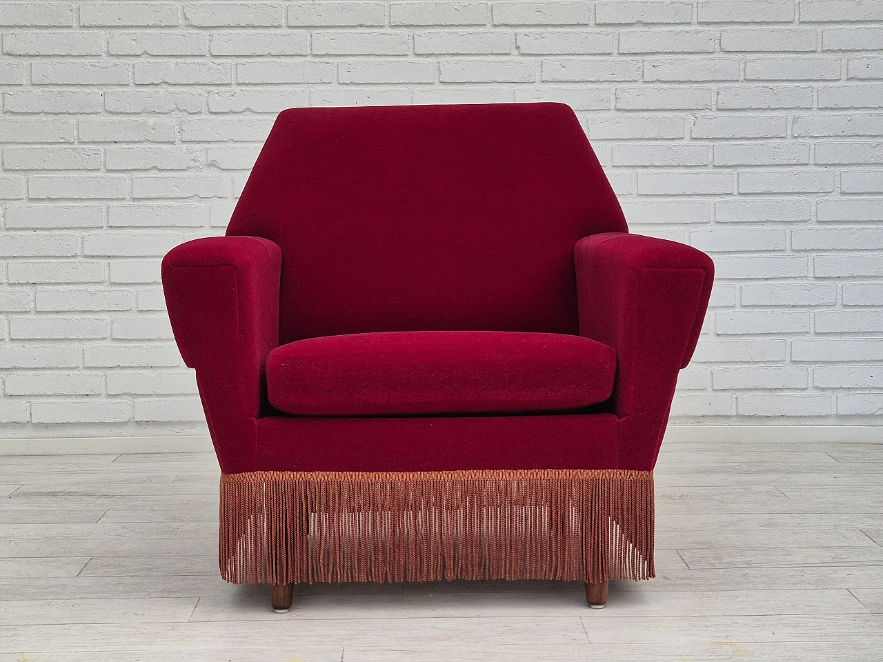 Danish velvet armchair by Ryesberg Møbler, 1970s 3