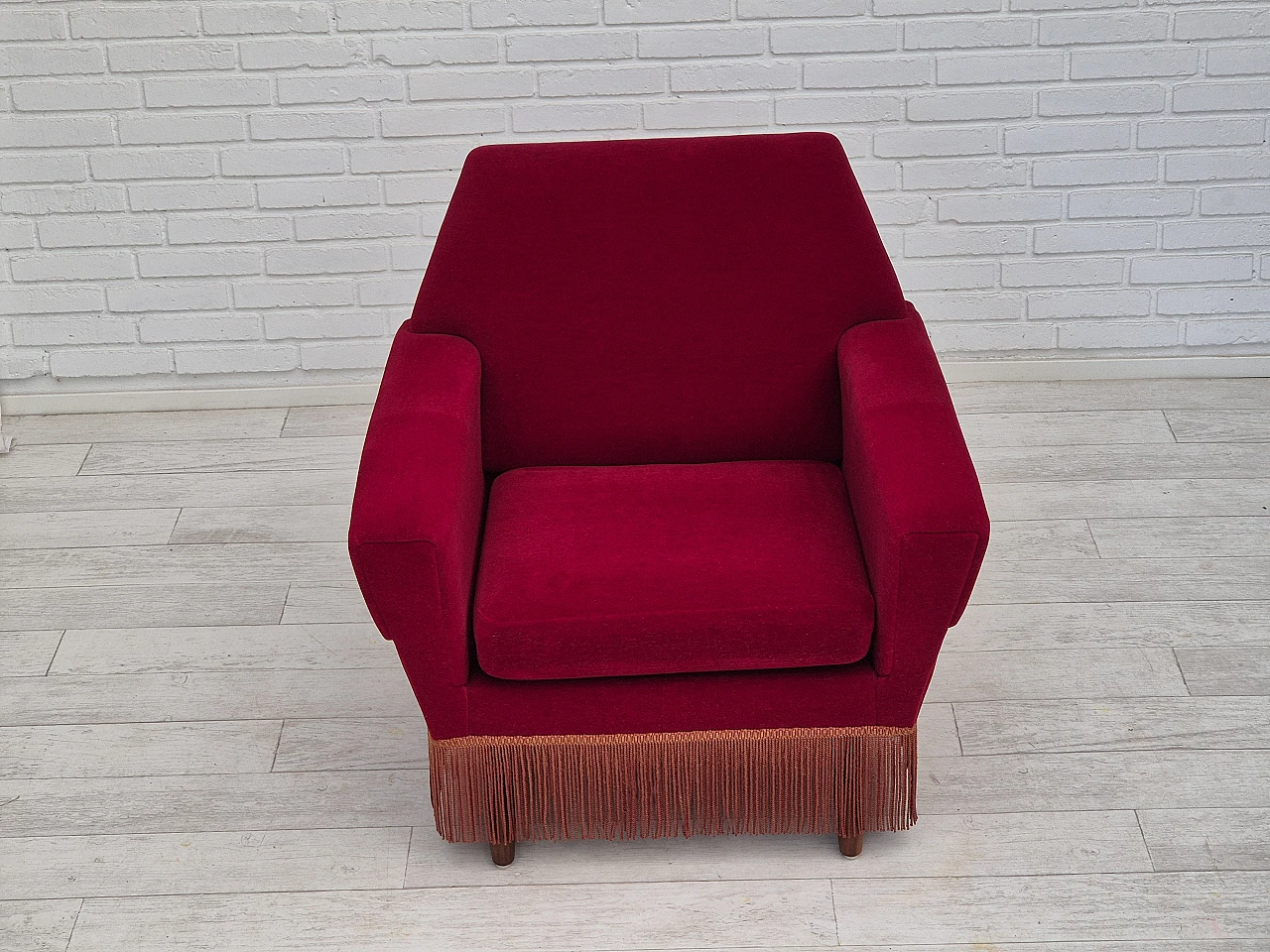 Danish velvet armchair by Ryesberg Møbler, 1970s 4