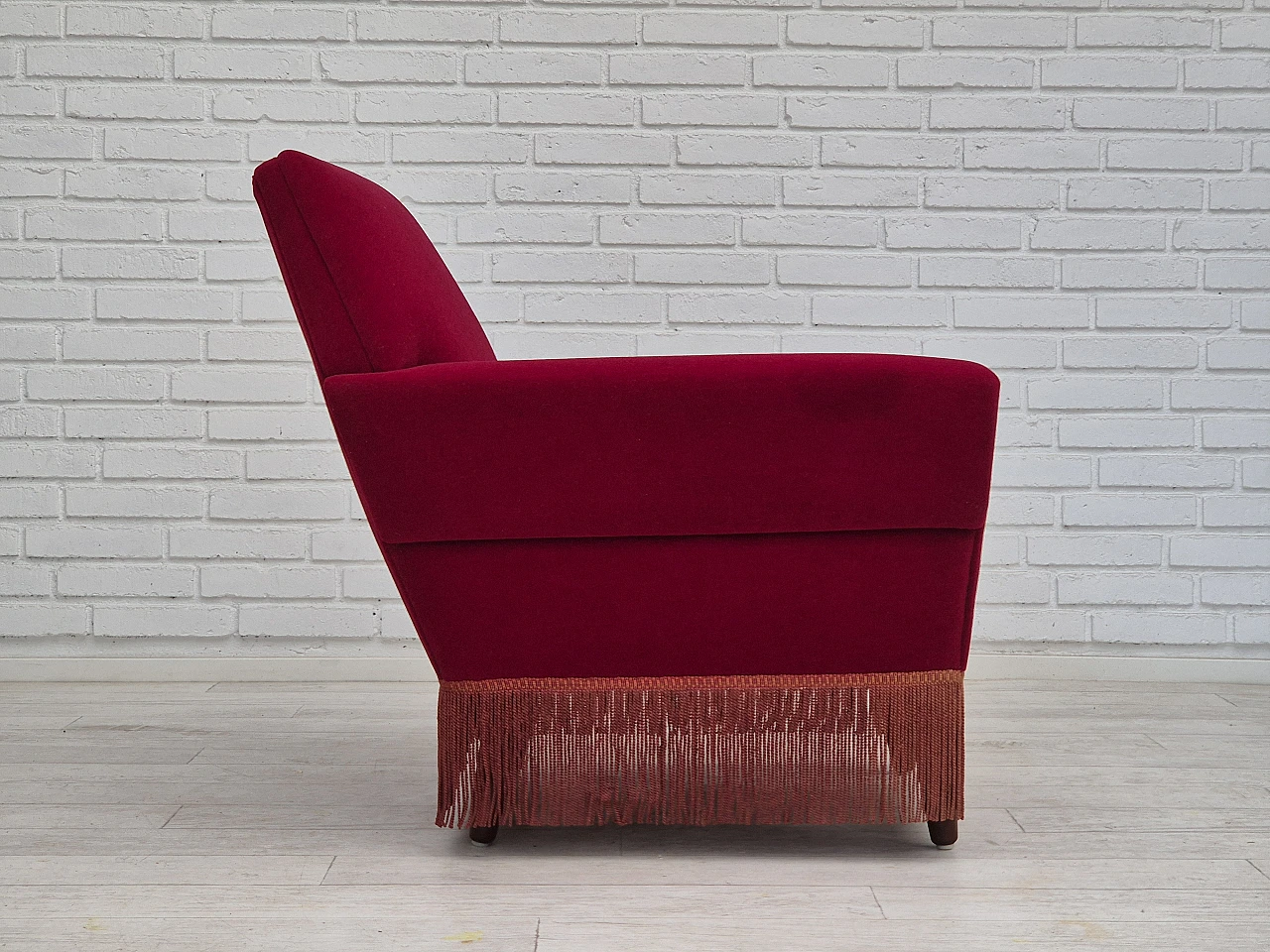 Danish velvet armchair by Ryesberg Møbler, 1970s 5