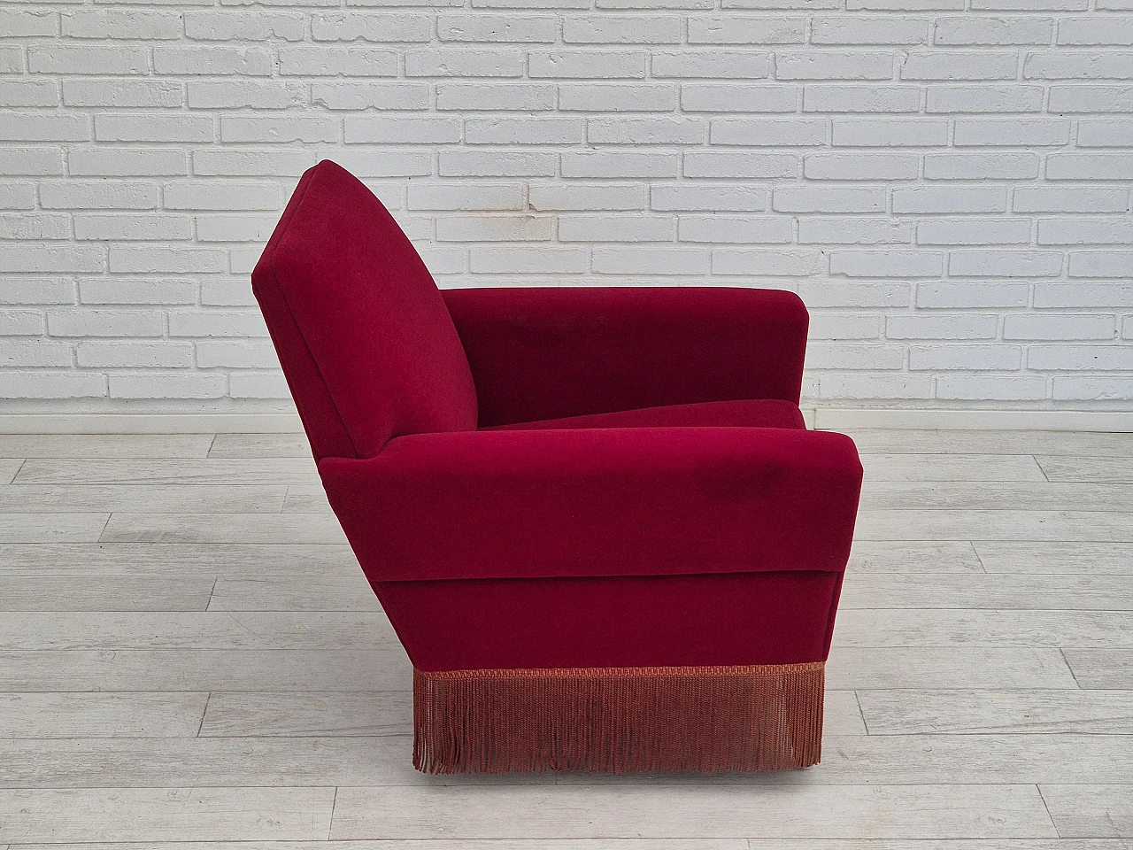 Danish velvet armchair by Ryesberg Møbler, 1970s 6