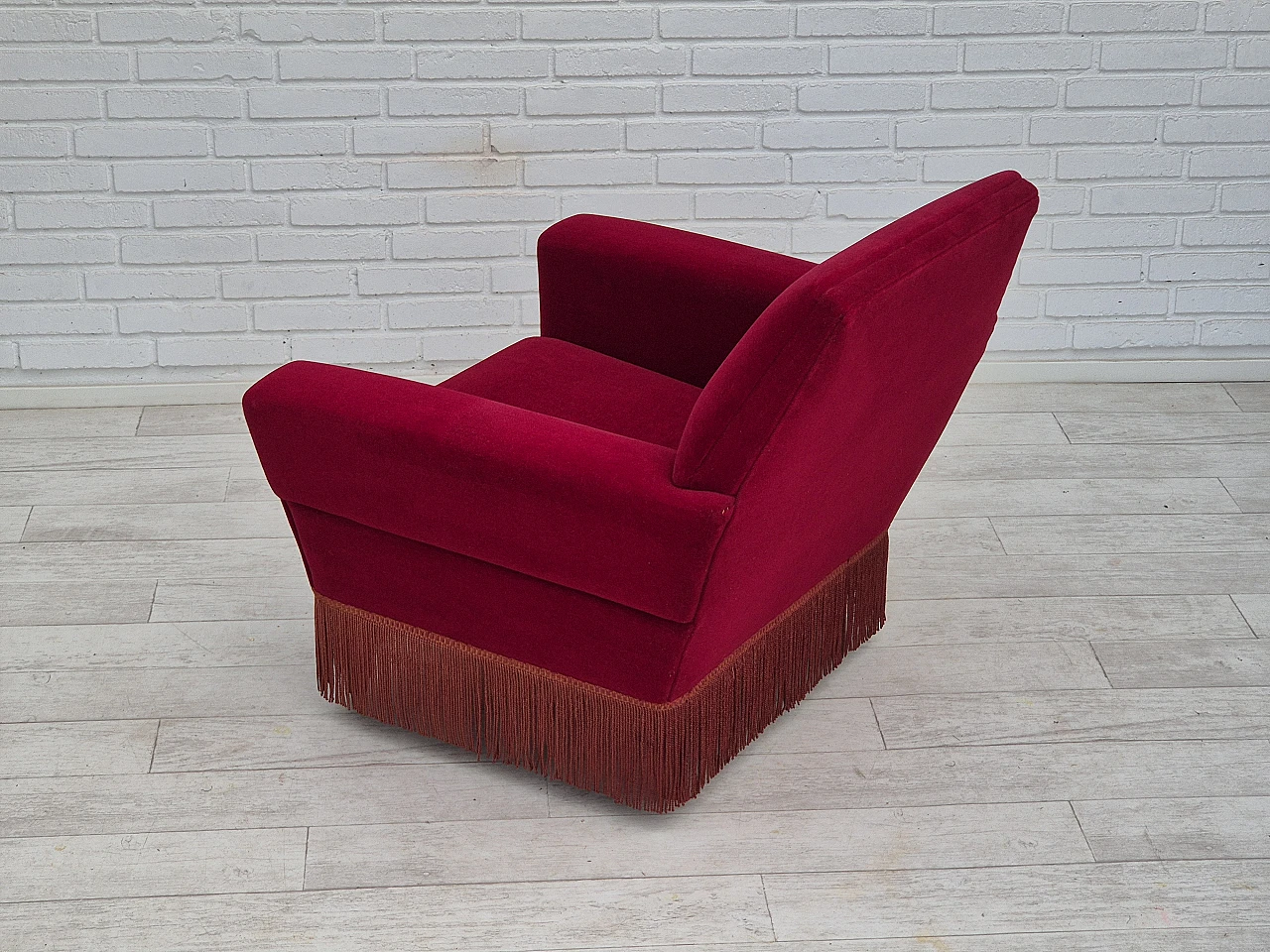 Danish velvet armchair by Ryesberg Møbler, 1970s 10