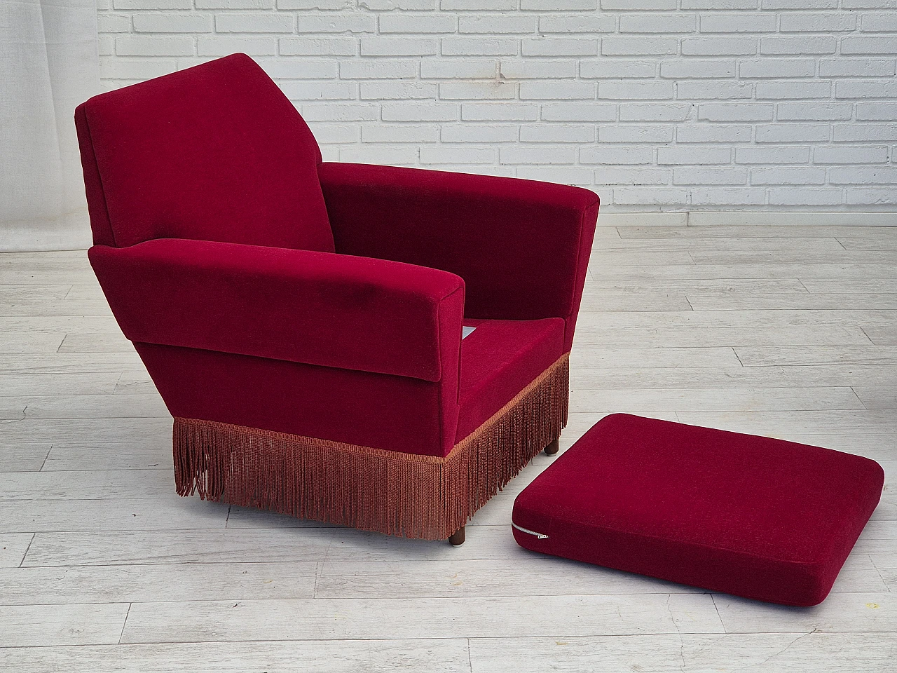 Danish velvet armchair by Ryesberg Møbler, 1970s 15