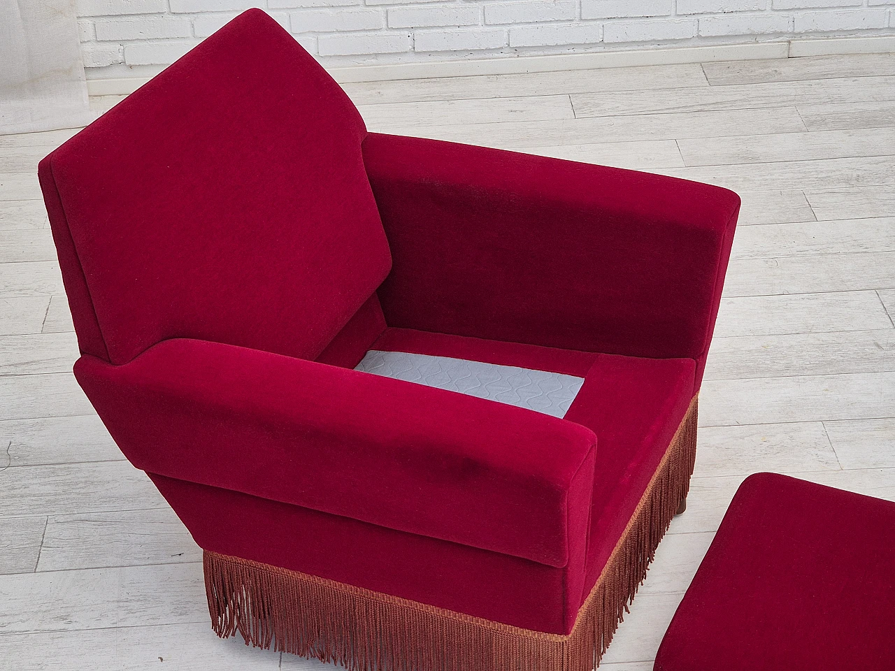 Danish velvet armchair by Ryesberg Møbler, 1970s 16