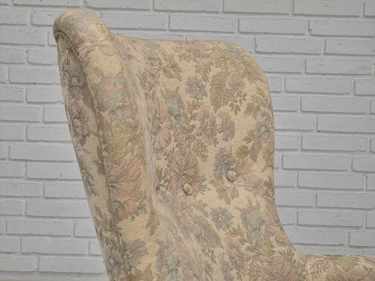 Danish flowery armchair, 1970s 4