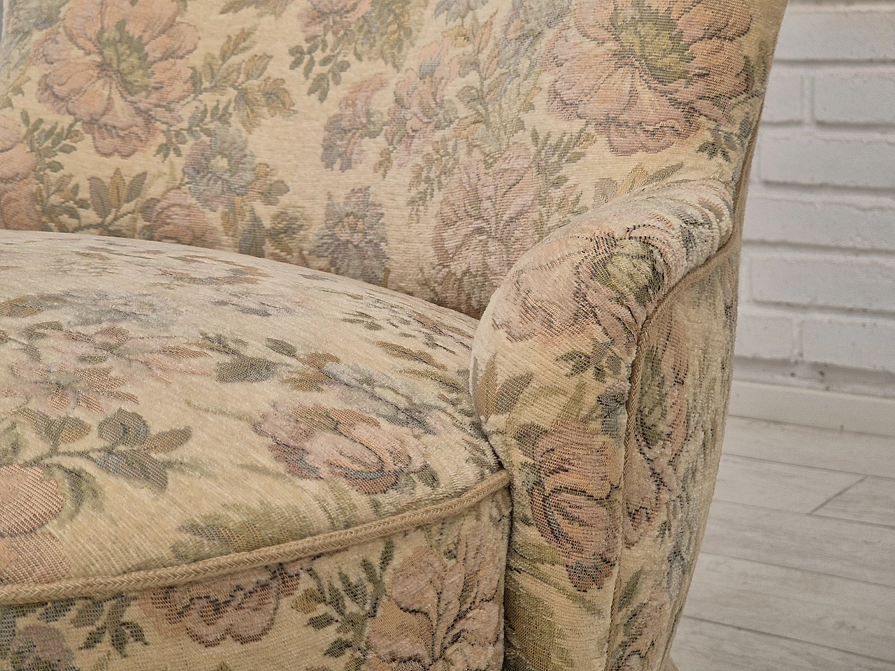 Danish flowery armchair, 1970s 9