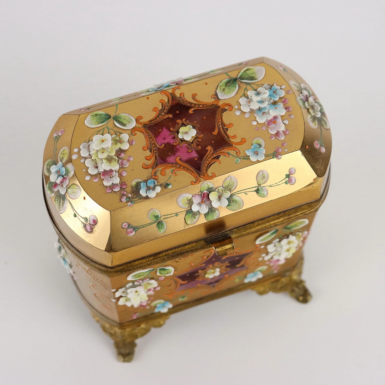 Moser glass and gilded bronze jewellery box, early 20th century 9