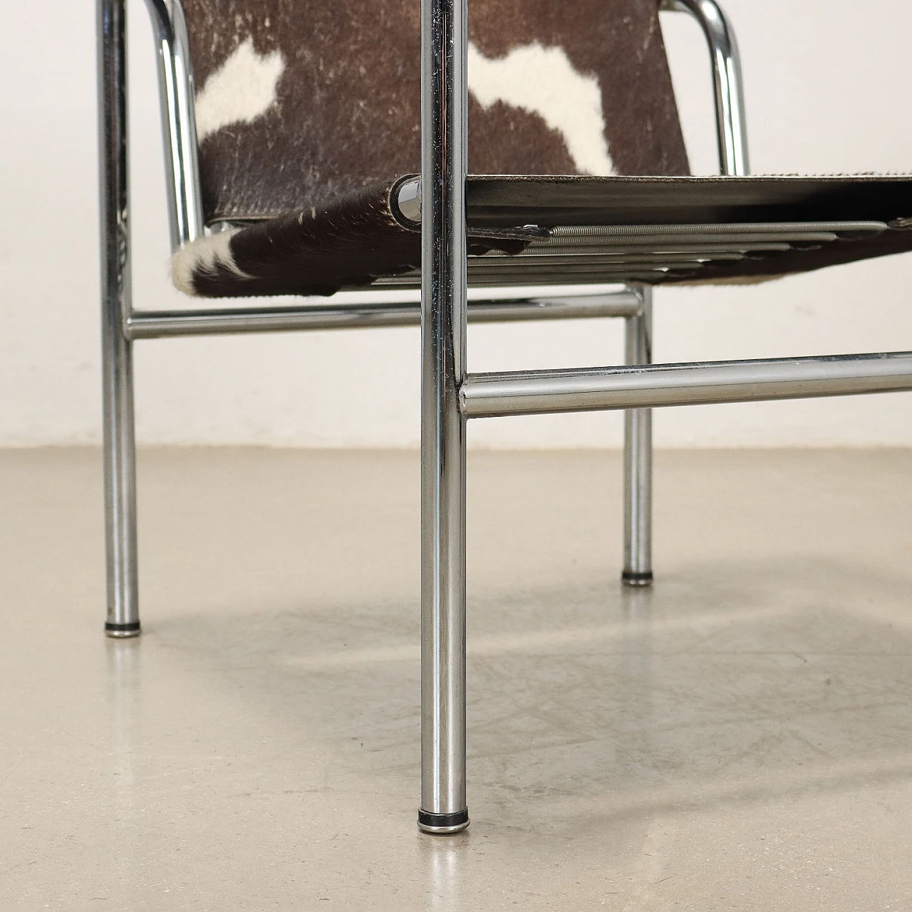 Pony skin, leather & metal armchair in the LC1 style by Le Courbusier 6