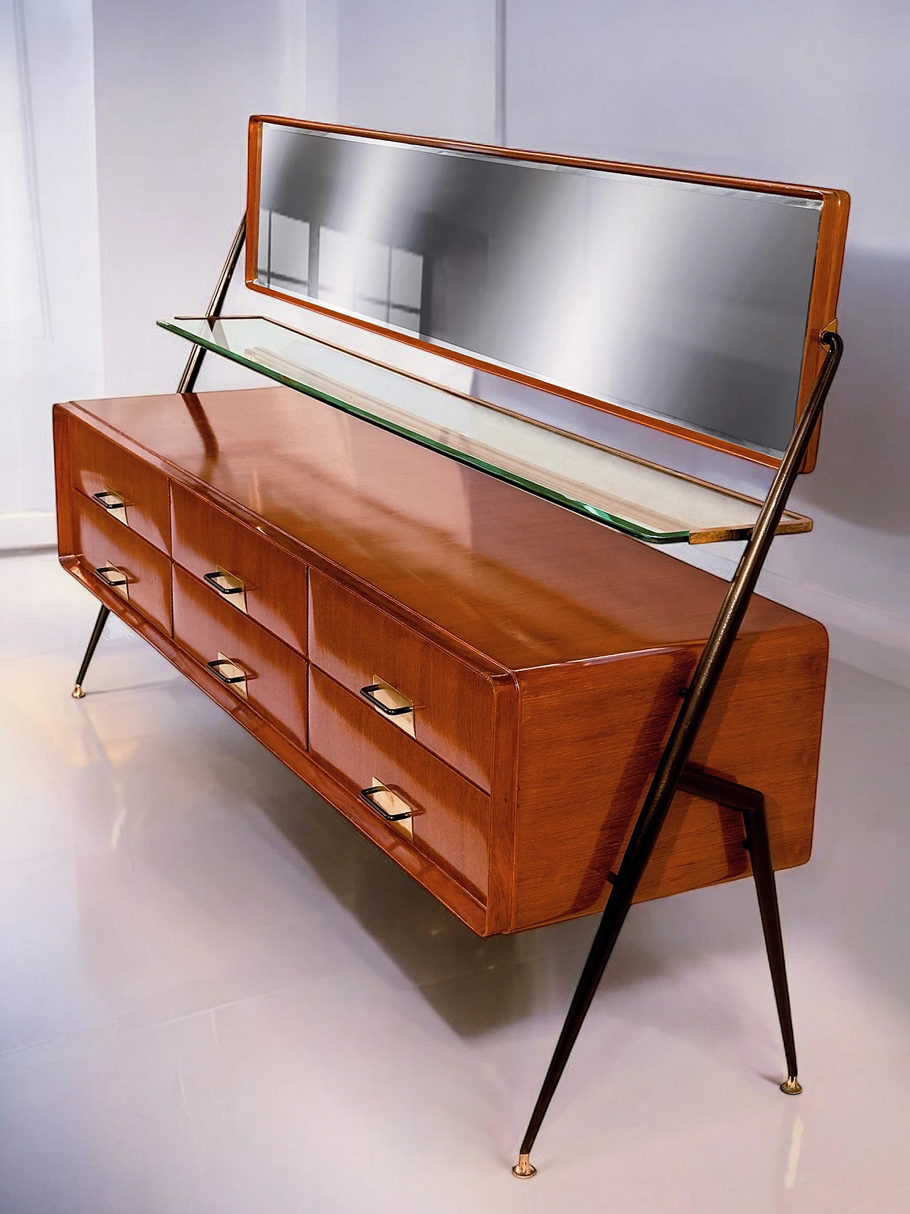 Credenza Mid-Century italiana con specchio di Silvio Cavatorta, anni '50 19