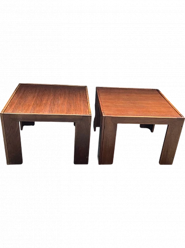 Pair of walnut tables by Tobia Scarpa for Cassina, 1960s