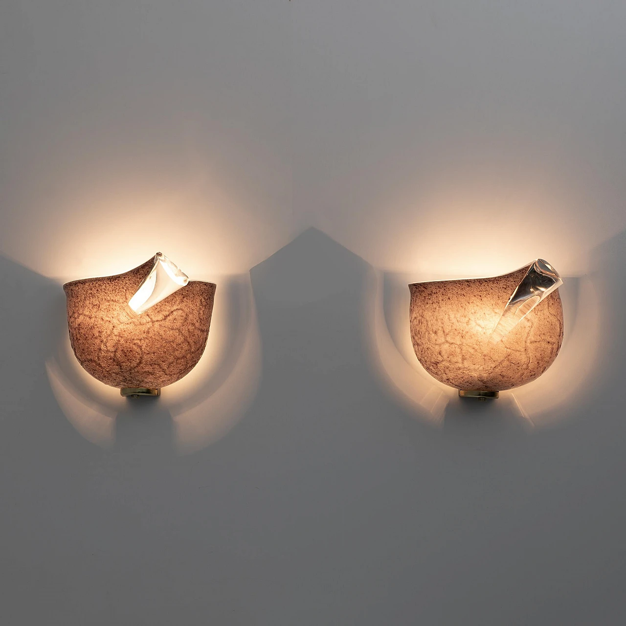 Pair of Mila Schon Modern Italian Murano Glass Sconces for Zonca, 1980s 2