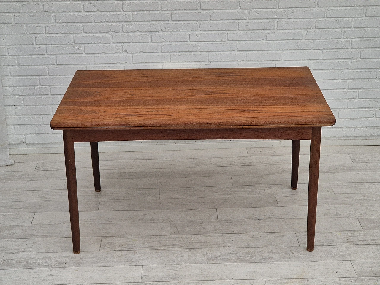 Danish foldable dining table teak, 1970s 1