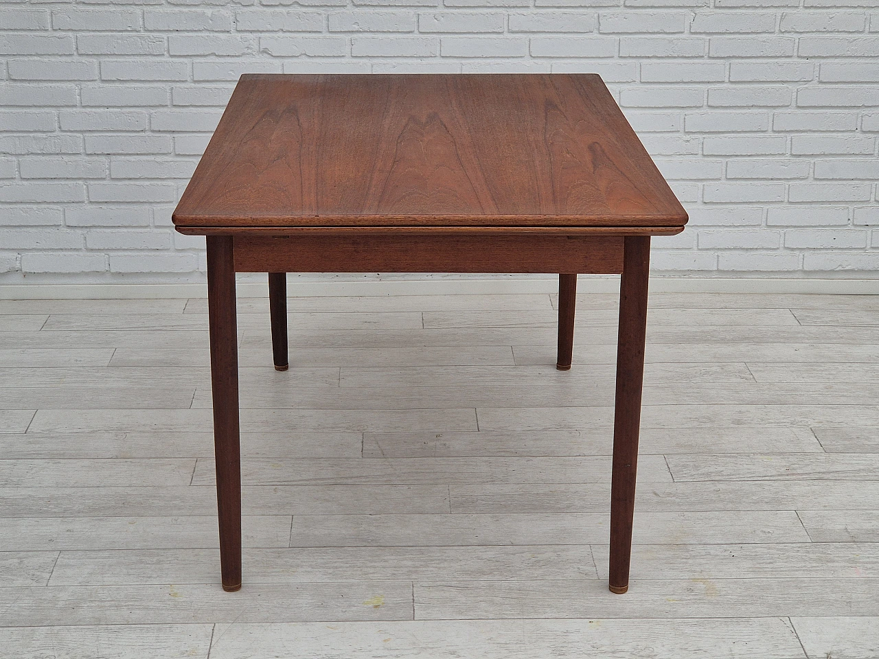 Danish foldable dining table teak, 1970s 12