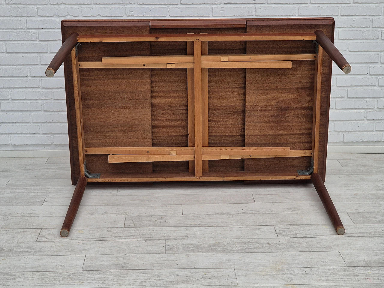 Danish foldable dining table teak, 1970s 14