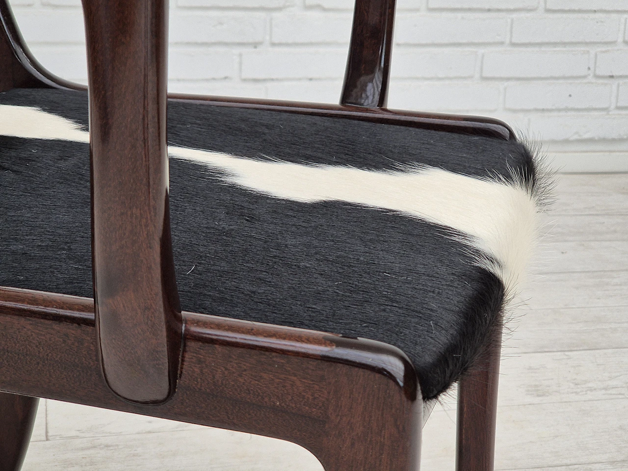 Danish armchair by Ole Wanscher mahogany, cowhide, 1960s 4