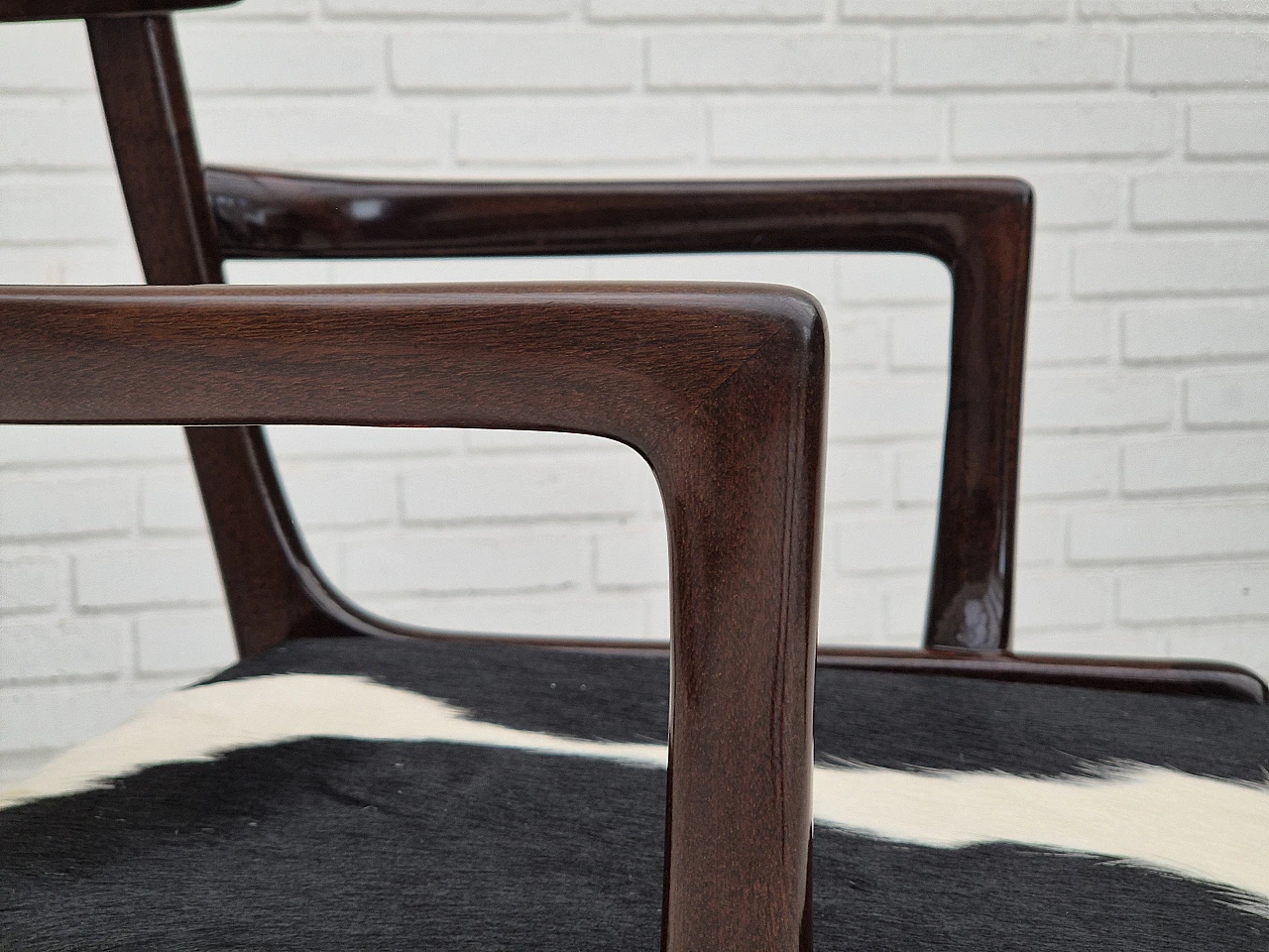 Danish armchair by Ole Wanscher mahogany, cowhide, 1960s 6