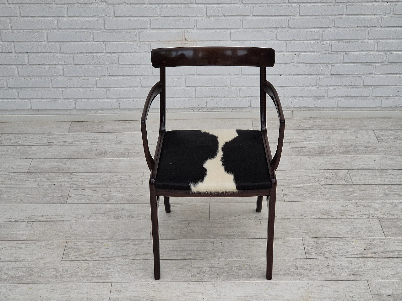 Danish armchair by Ole Wanscher mahogany, cowhide, 1960s 10