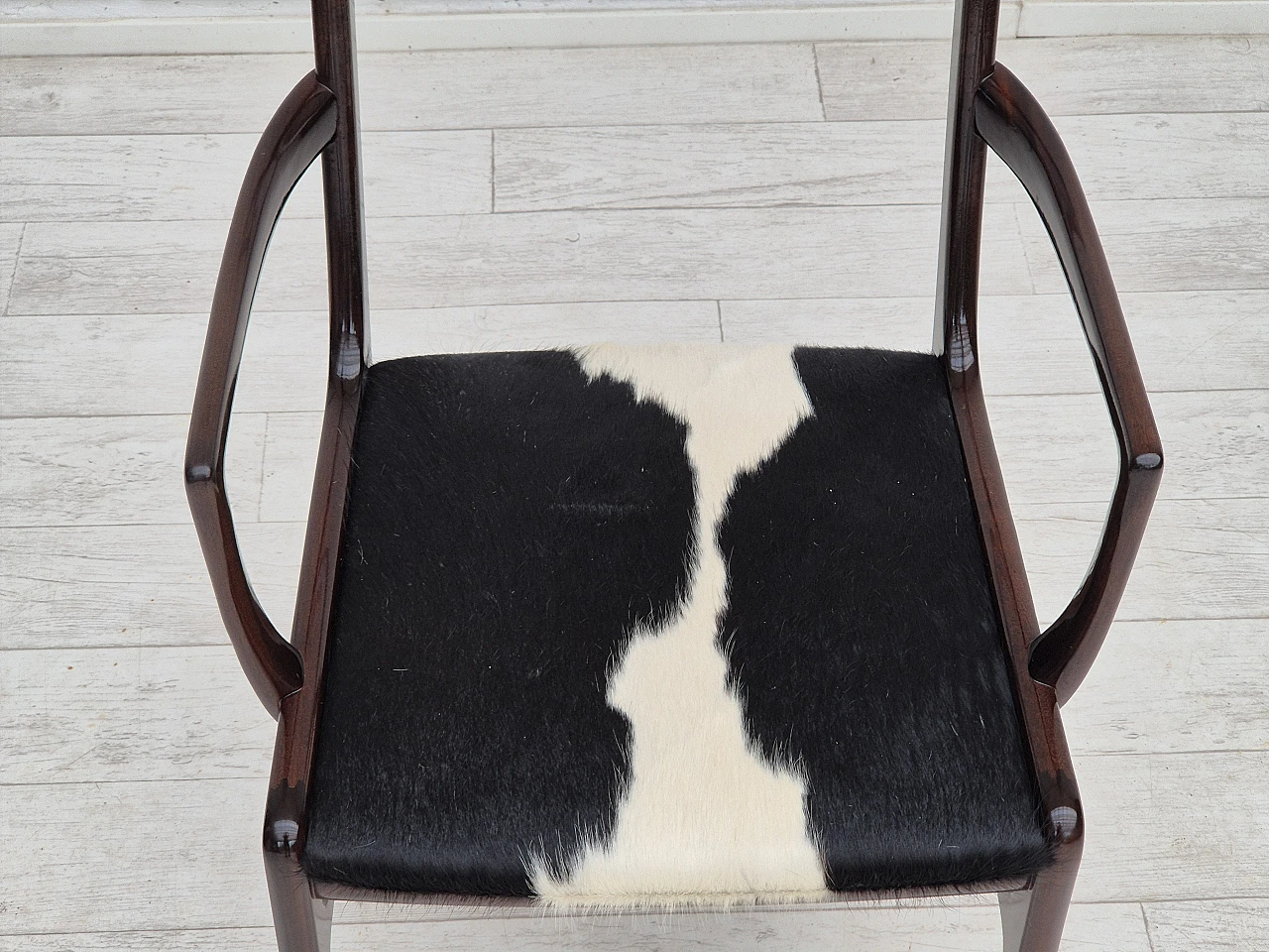 Danish armchair by Ole Wanscher mahogany, cowhide, 1960s 11