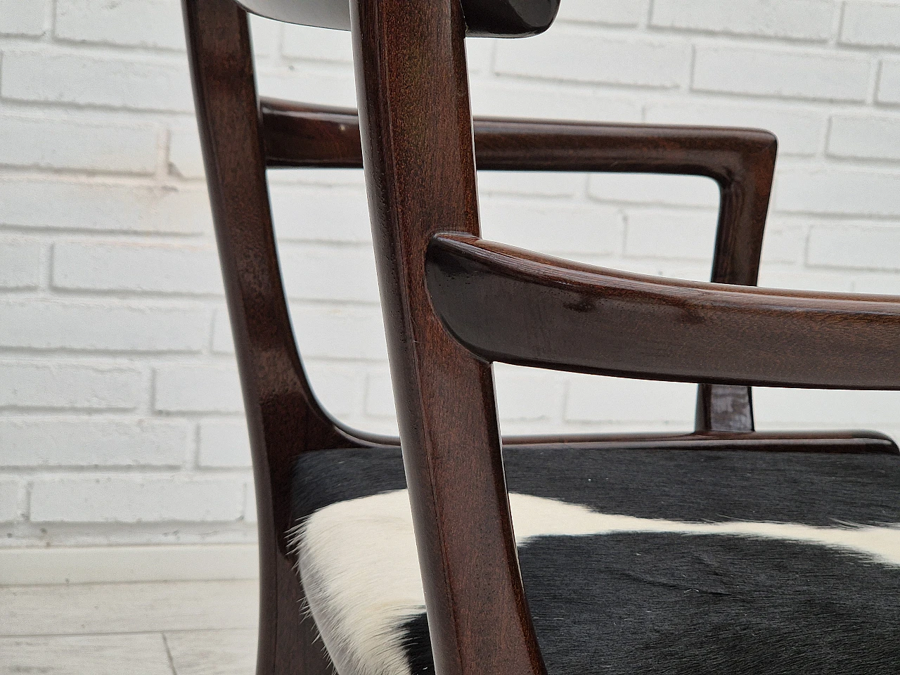 Danish armchair by Ole Wanscher mahogany, cowhide, 1960s 14