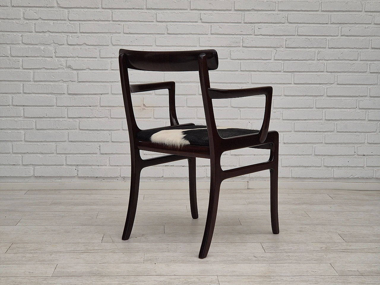 Danish armchair by Ole Wanscher mahogany, cowhide, 1960s 16