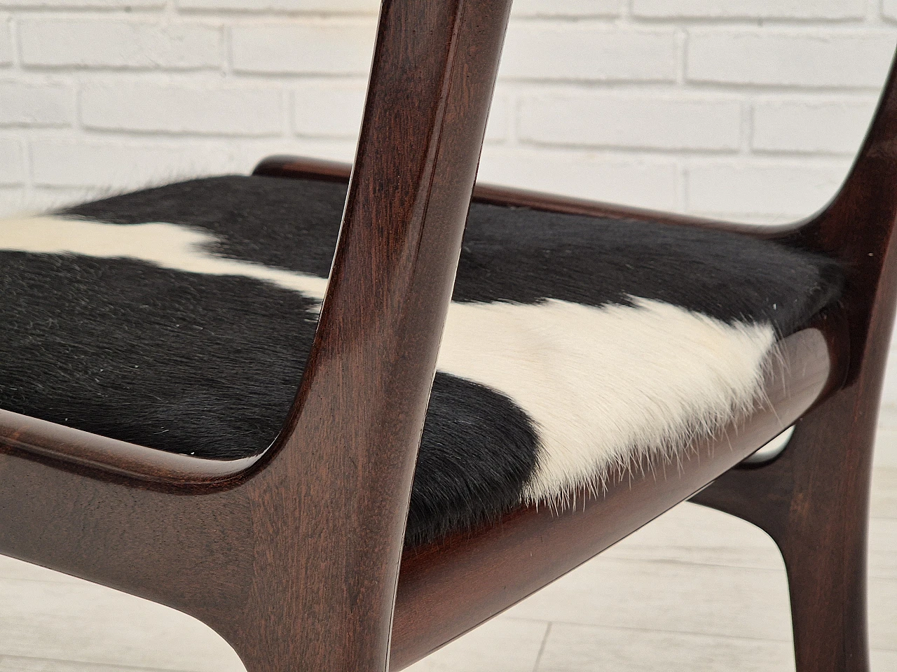 Danish armchair by Ole Wanscher mahogany, cowhide, 1960s 21