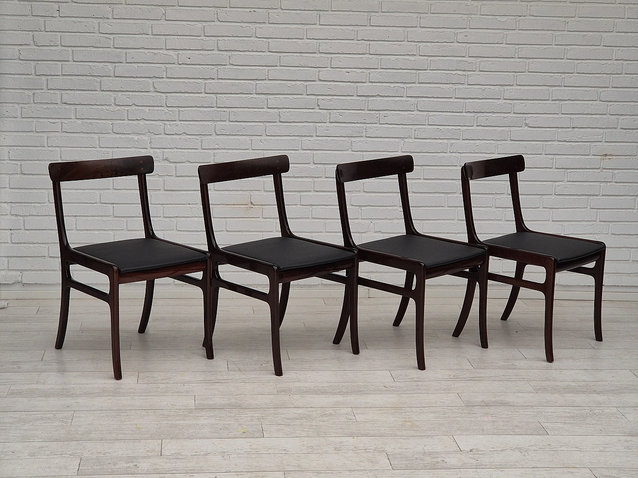 4 Mahogany dining chairs by Ole Wanscher, 1960s 3