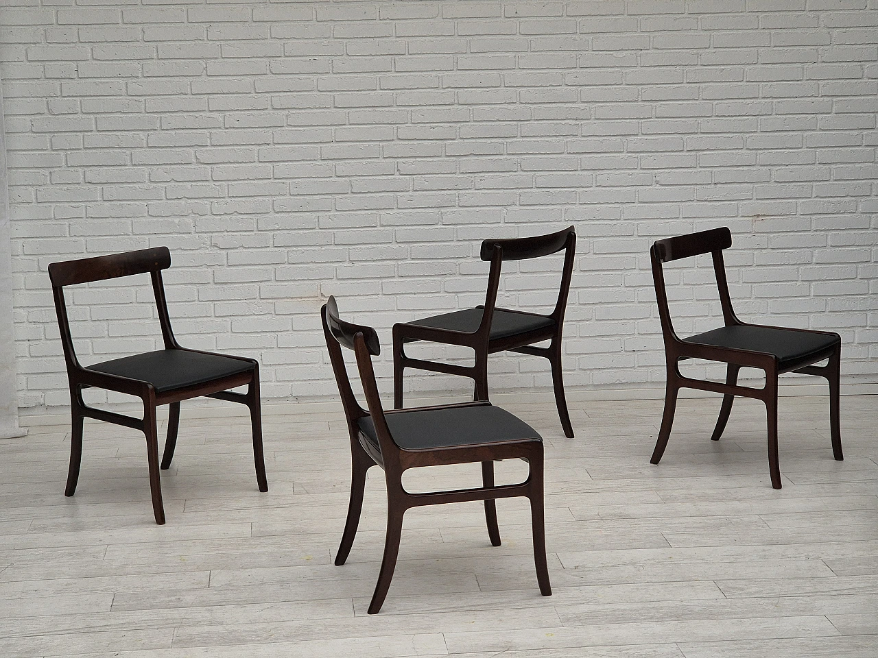 4 Mahogany dining chairs by Ole Wanscher, 1960s 4