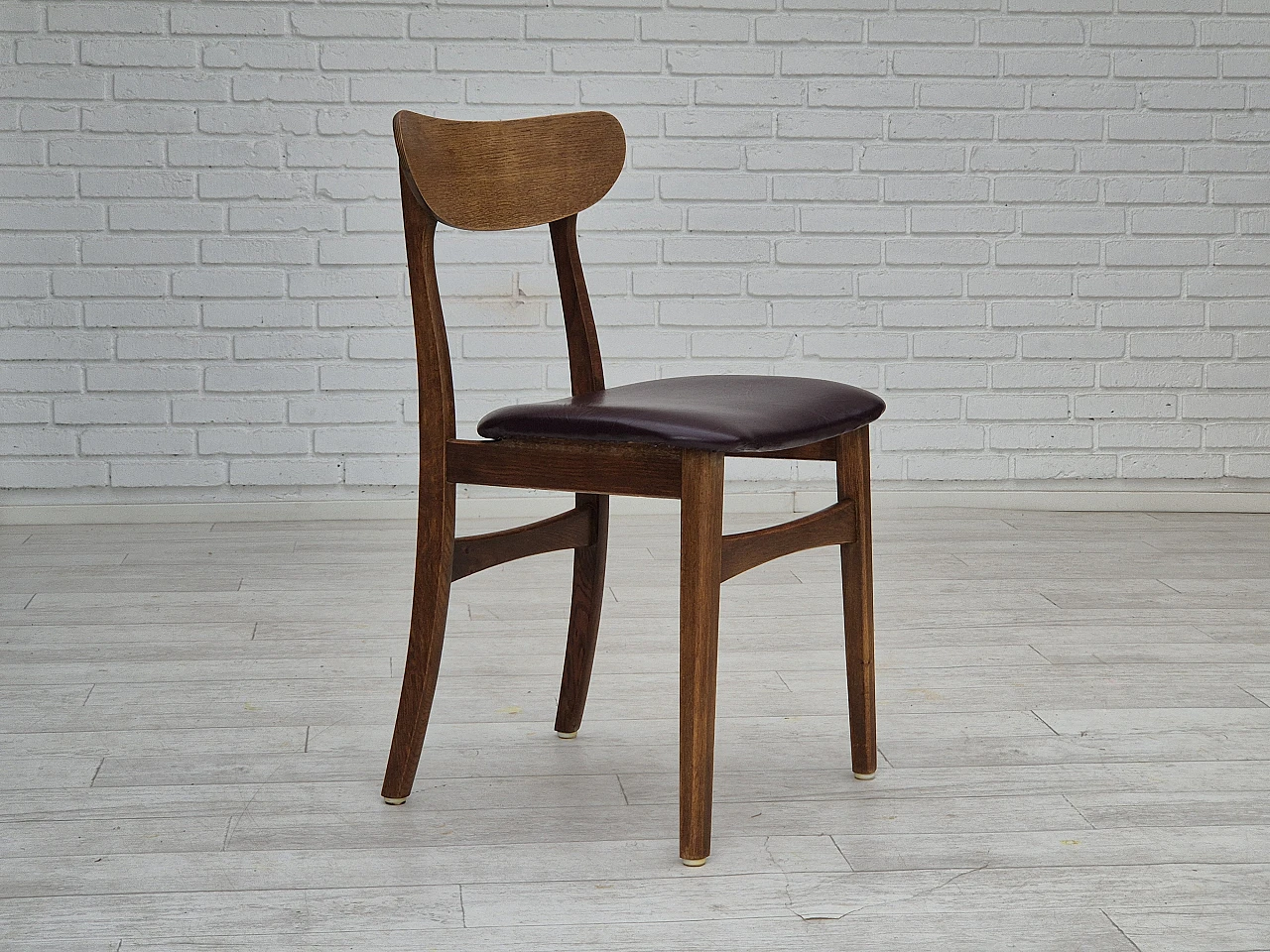 6 danish chairs, solid oak wood, 1960s 5