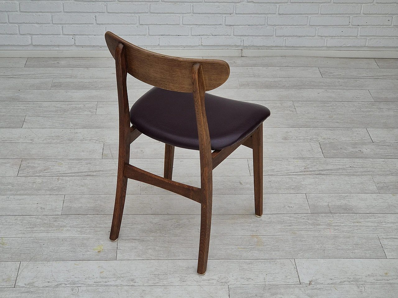 6 danish chairs, solid oak wood, 1960s 13