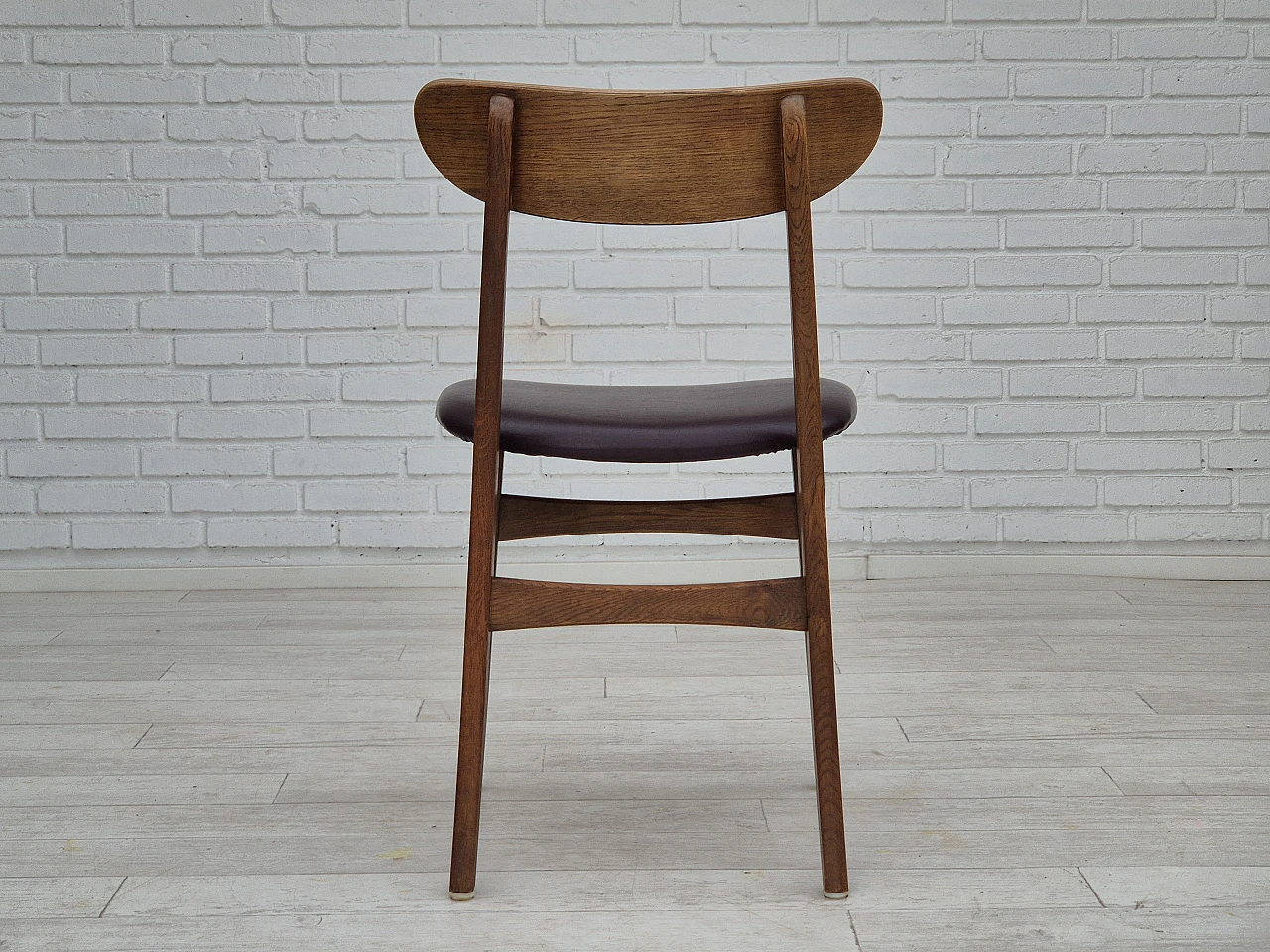 6 danish chairs, solid oak wood, 1960s 15