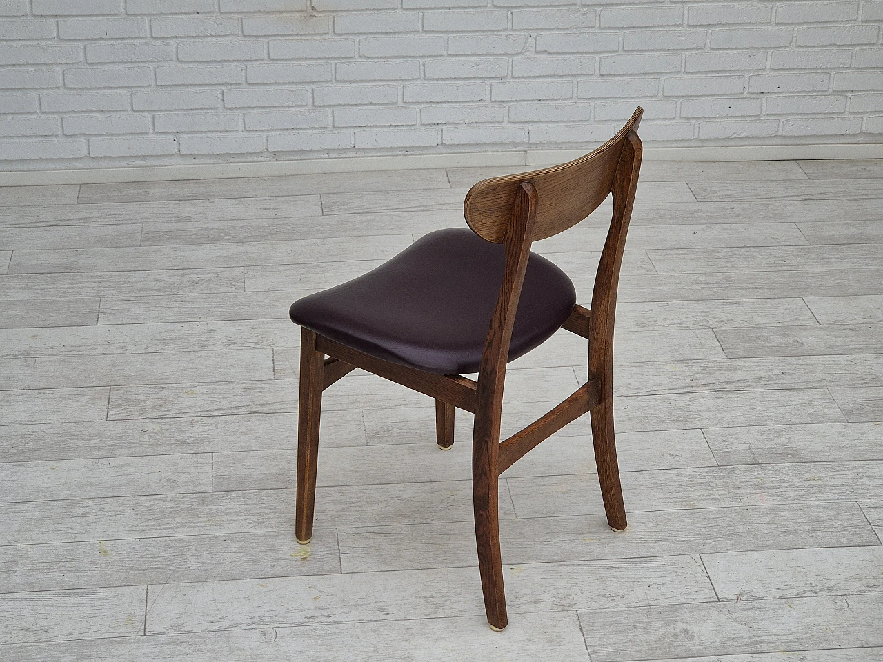 6 danish chairs, solid oak wood, 1960s 16