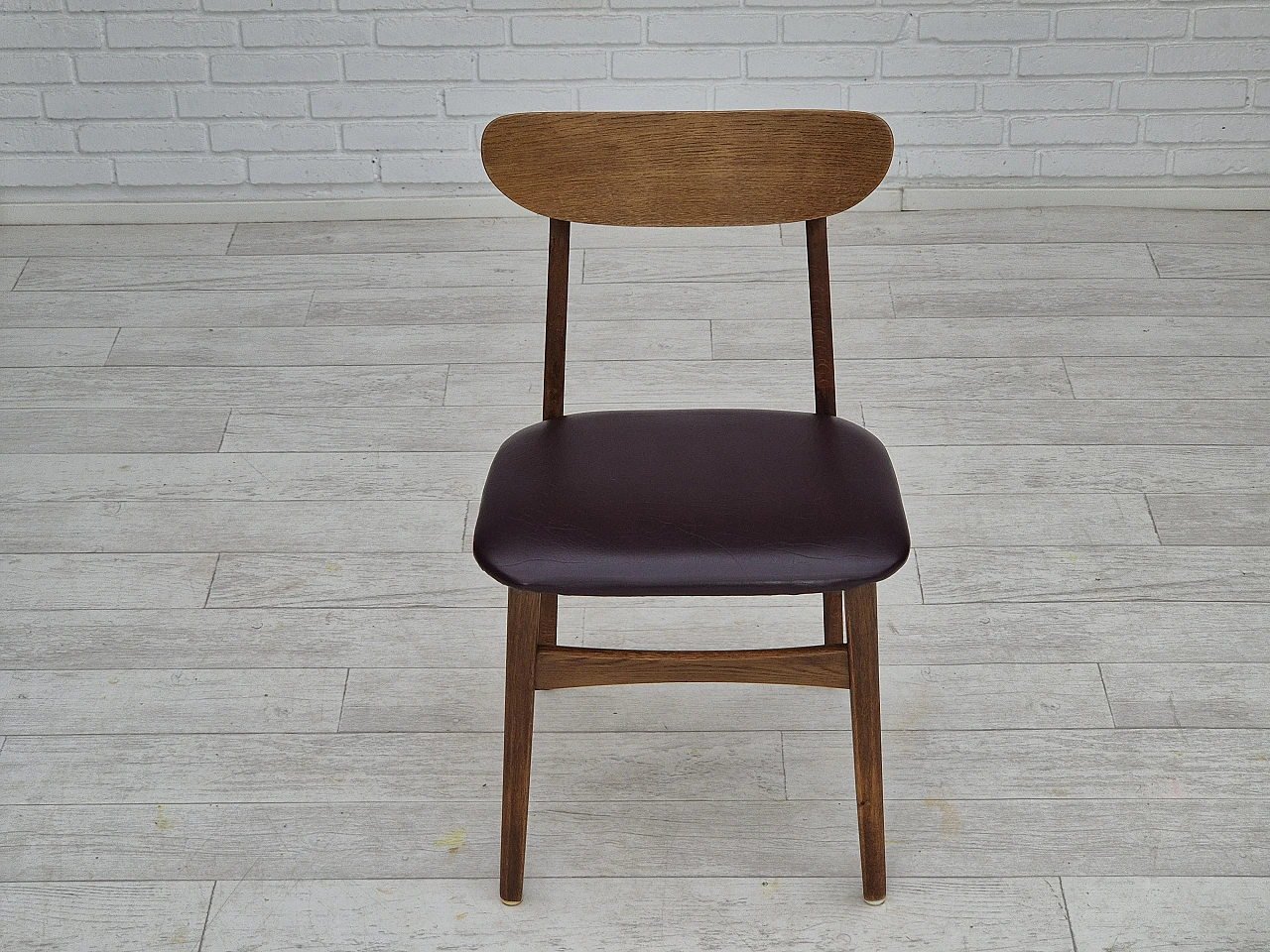 6 danish chairs, solid oak wood, 1960s 22