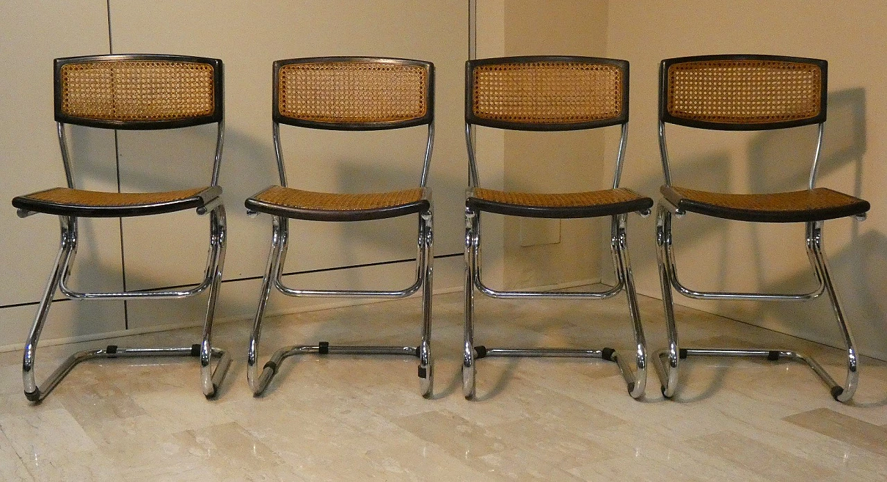 4 Vienna straw and steel chairs, 1970s 2