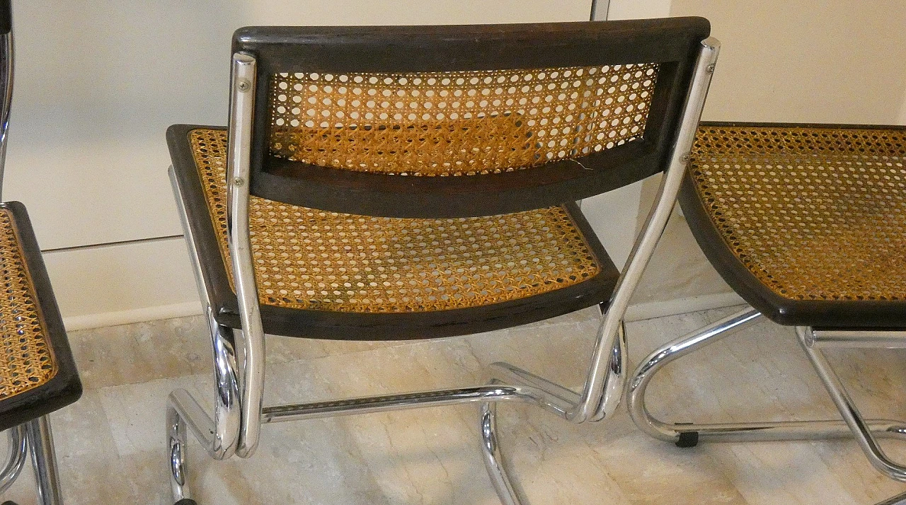 4 Vienna straw and steel chairs, 1970s 9