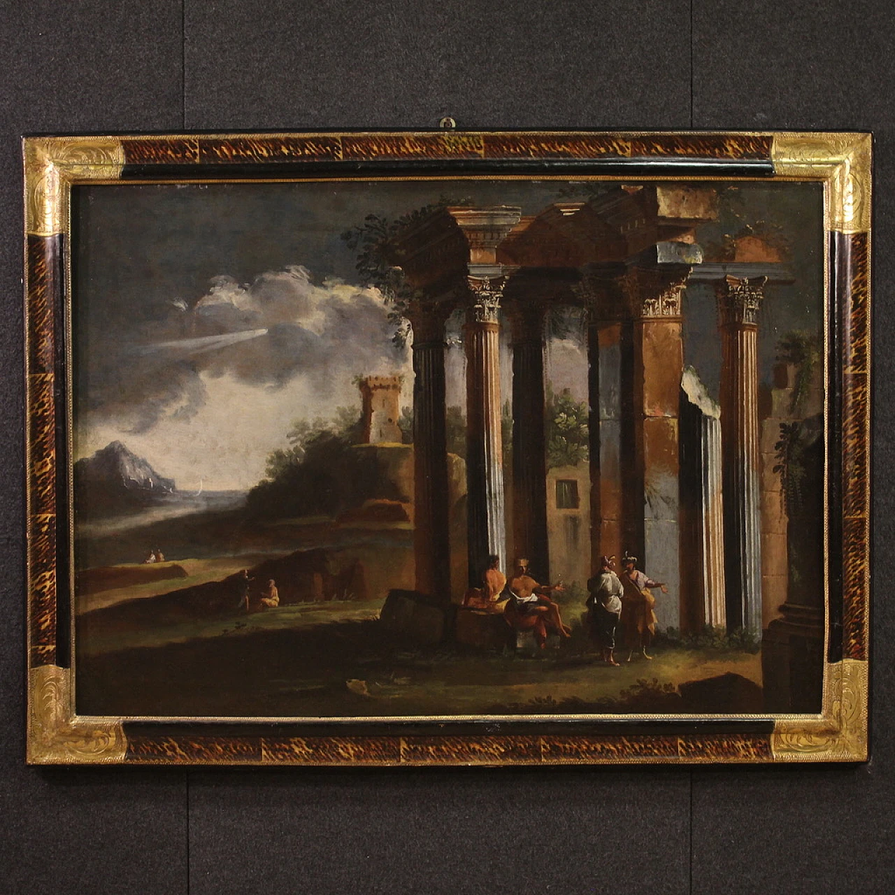 Large architectural capriccio painting, 18th century 1