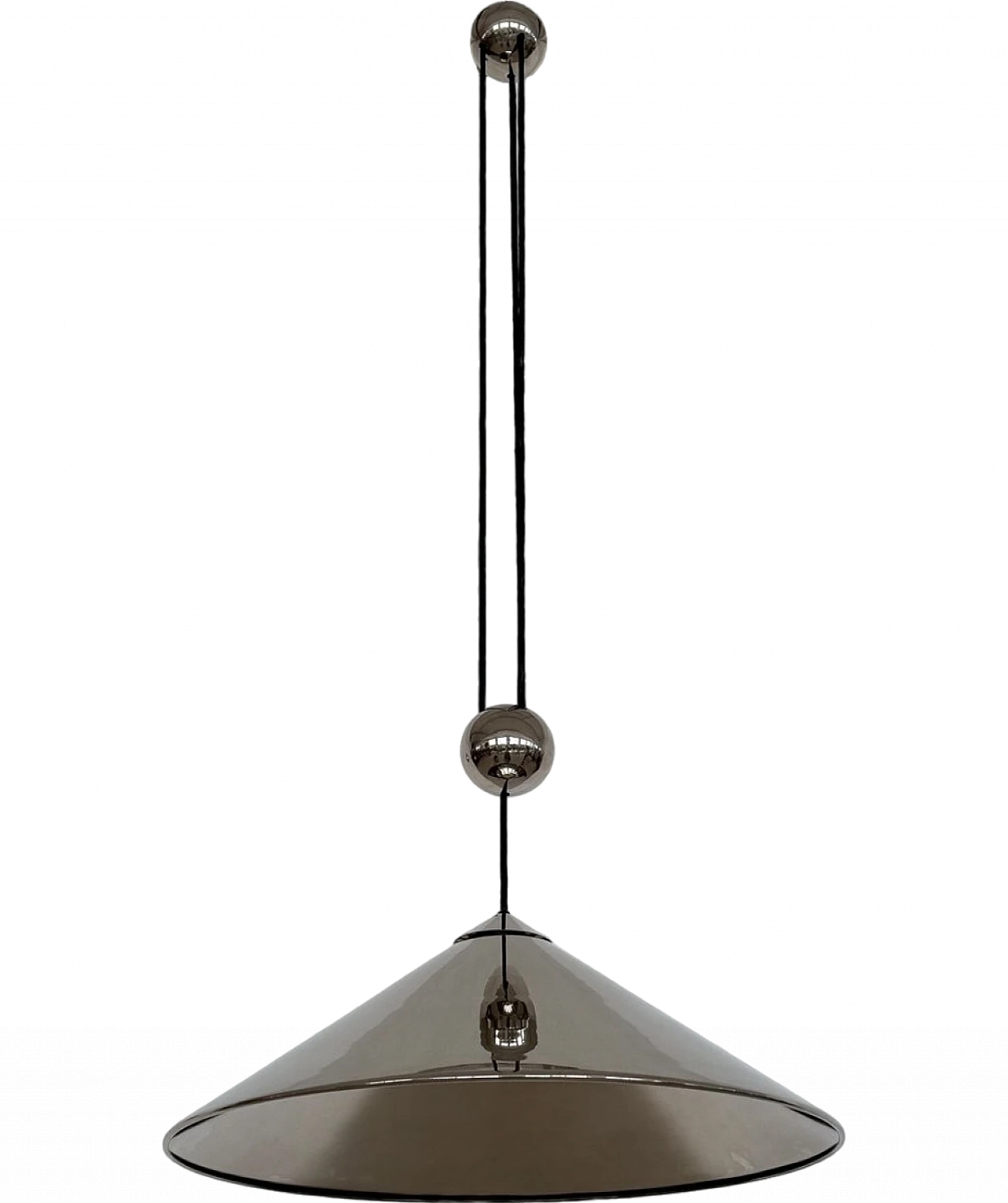 Lampadario Keos placcata in nichel di Florian Schulz, anni '70 17