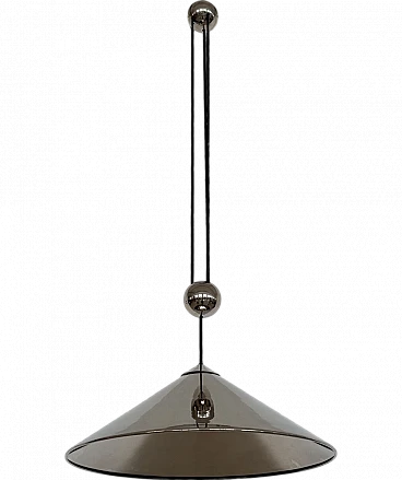 Lampadario Keos placcata in nichel di Florian Schulz, anni '70