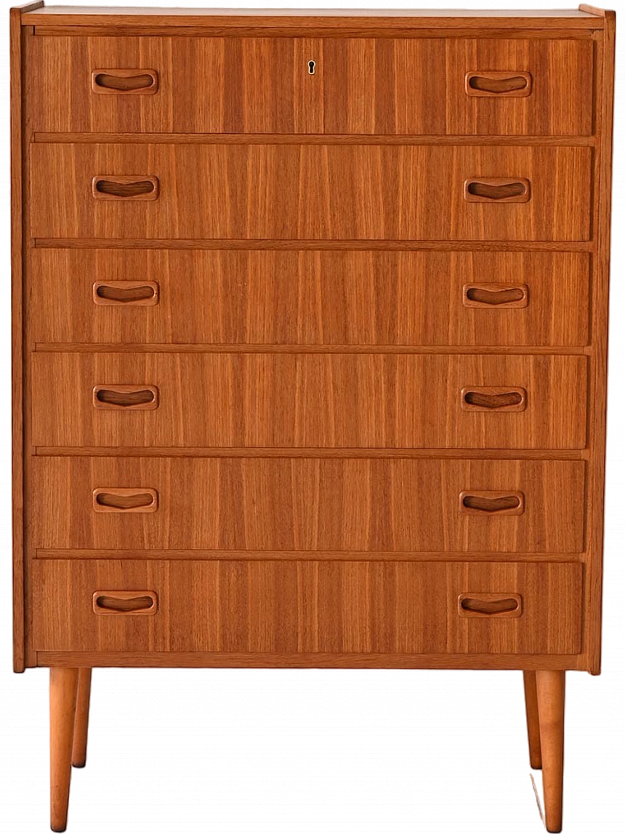 Scandinavian teak six-drawer dresser, 1960s 12