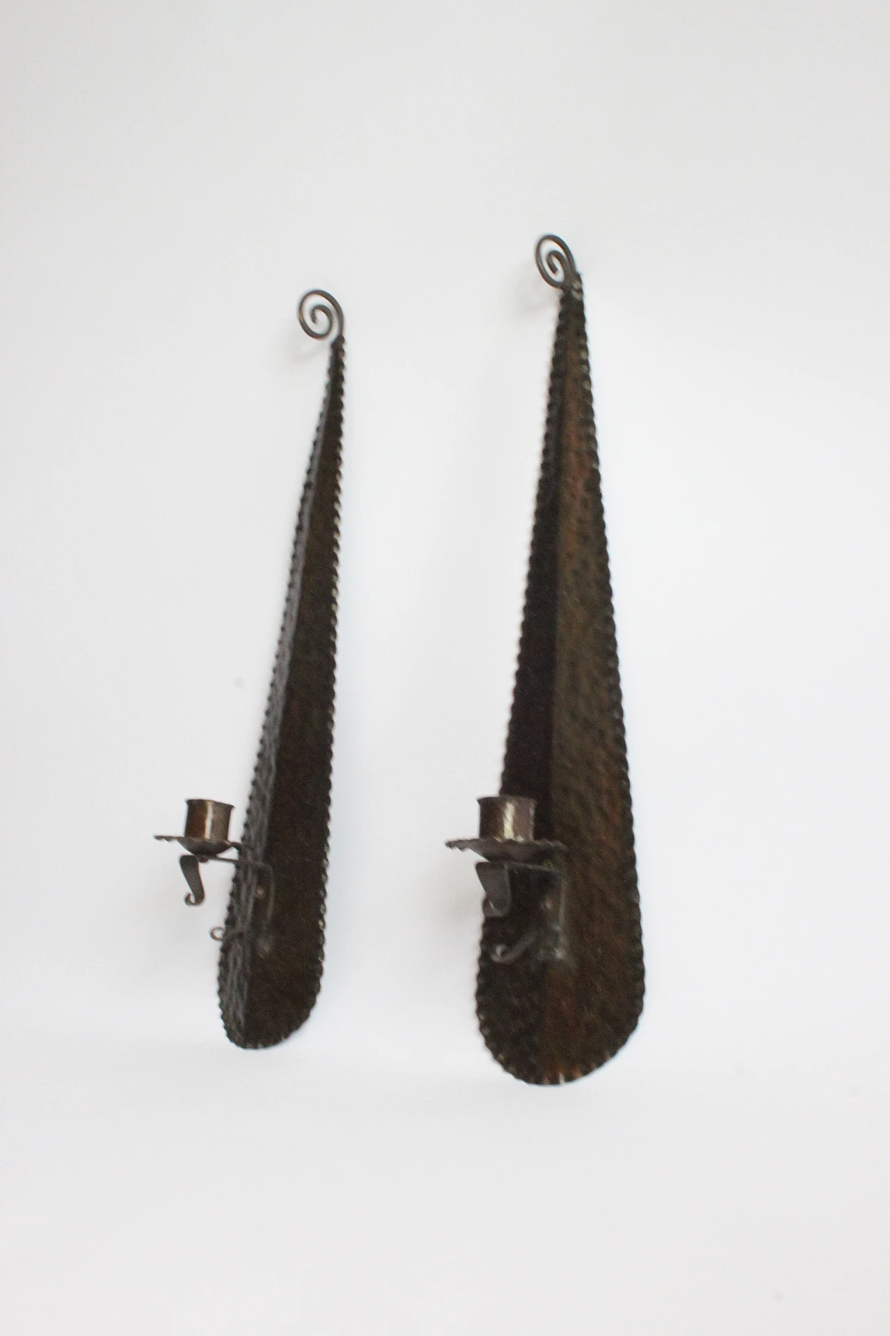 Arts And Crafts Hammered Metal Candle Sticks, The Netherlands 1910S 11