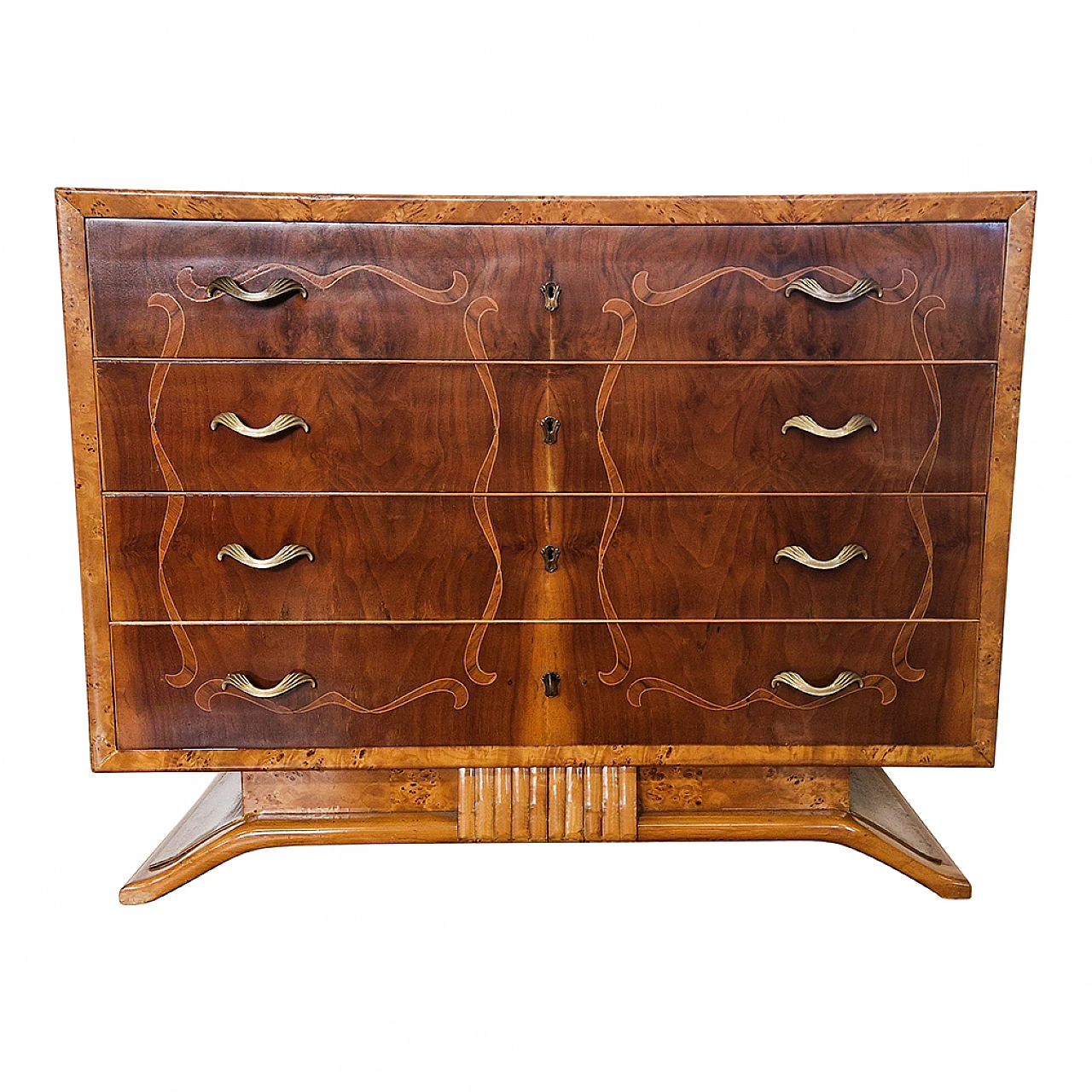 Walnut root Art Deco chest of drawers, 1920s 3