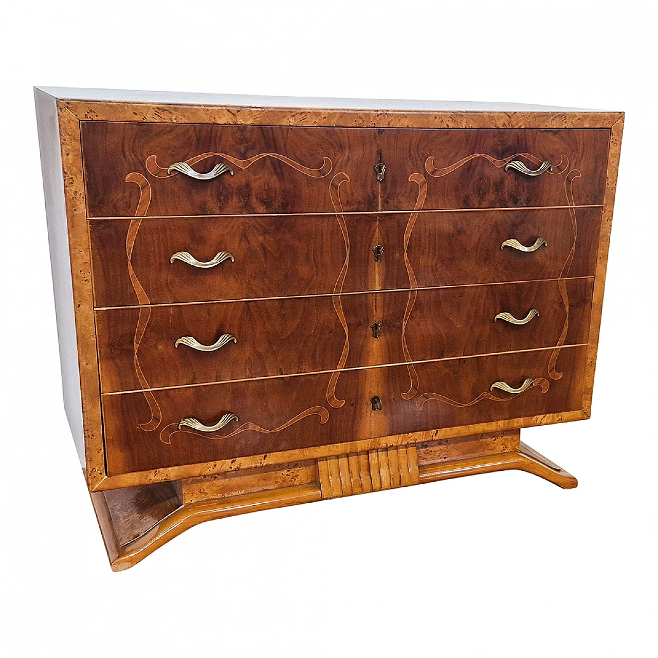 Walnut root Art Deco chest of drawers, 1920s 4