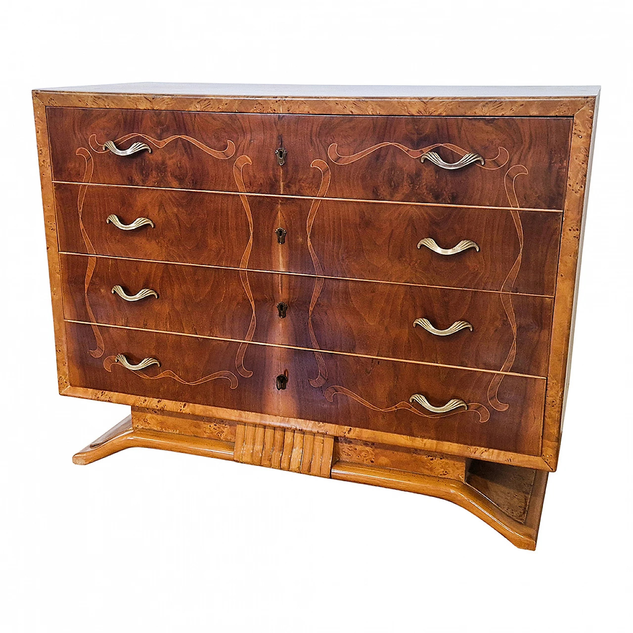 Walnut root Art Deco chest of drawers, 1920s 6