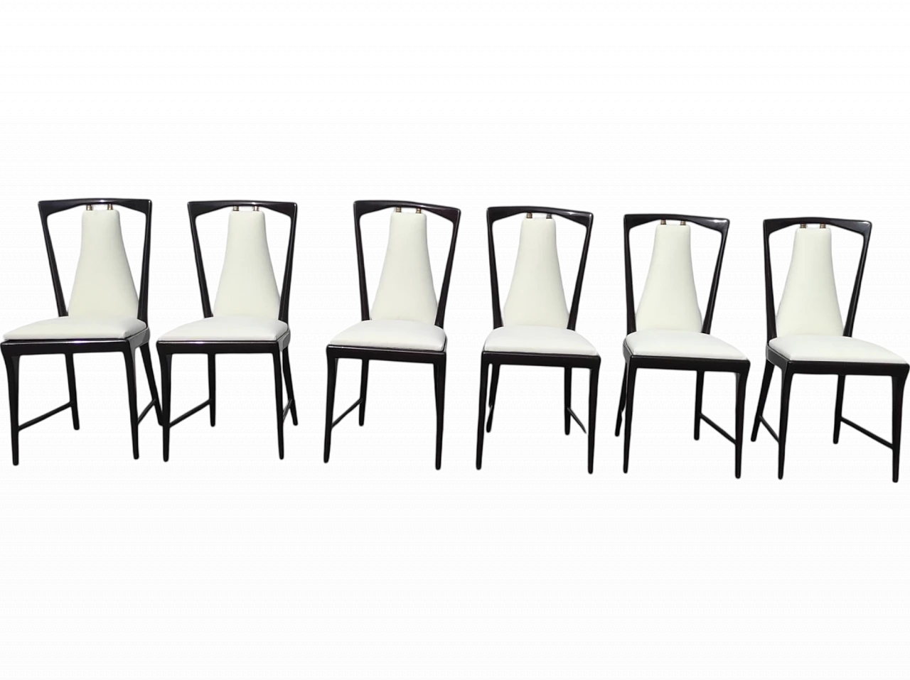 6 Dining chairs in the style of Osvaldo Borsani, 1940s 10