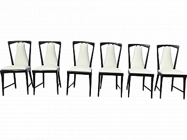 6 Dining chairs in the style of Osvaldo Borsani, 1940s