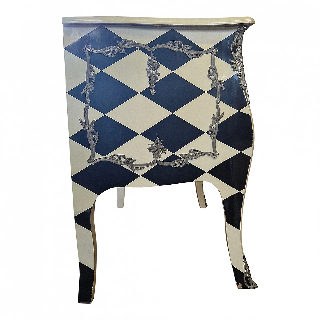 Black and white Baroque style chest of drawers, 1980s 11