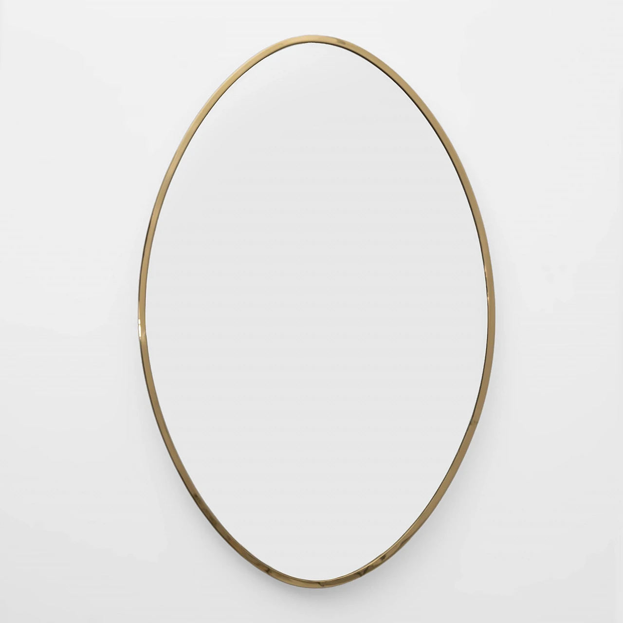 Attributed Gio Ponti Mid-century Modern Italian Brass Wall Mirror, 1950s 3