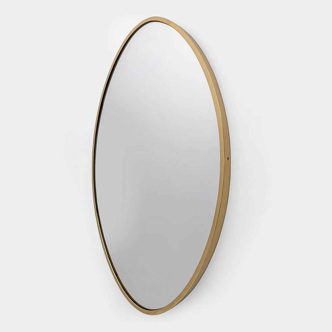 Attributed Gio Ponti Mid-century Modern Italian Brass Wall Mirror, 1950s 5